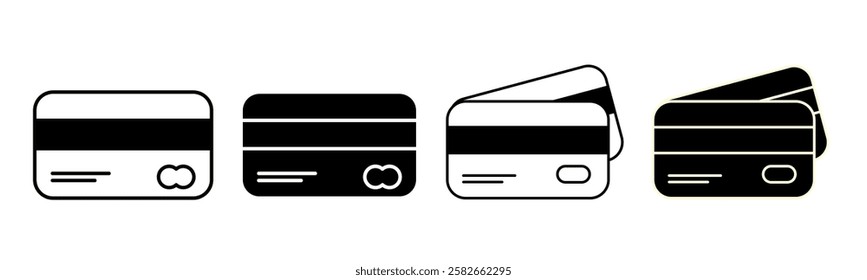 Credit card Icon Set. Credit card Symbol. Credit card payment icon vector. illustration.