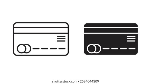 Credit card icon set in thin line. vector illustrations for web
