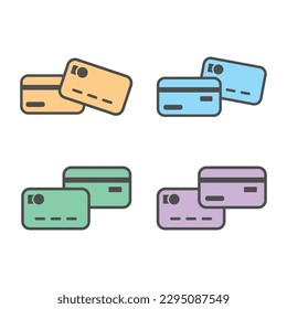Credit Card Icon Set Vector Design.