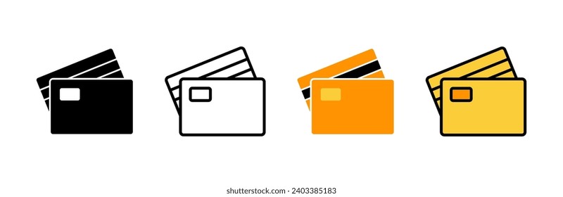 vector de conjunto de iconos de tarjeta de crédito. Signo de pago de tarjeta de crédito y símbolo