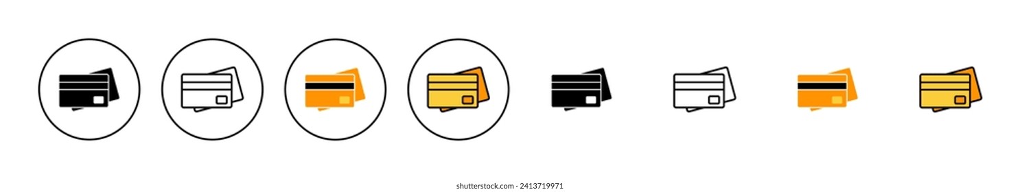 Credit card icon set vector. Credit card payment sign and symbol