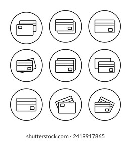 Credit card icon set vector. Credit card payment sign and symbol