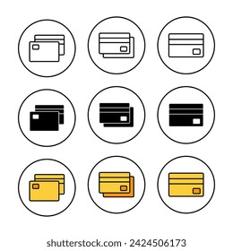 Credit card icon set vector. Credit card payment sign and symbol