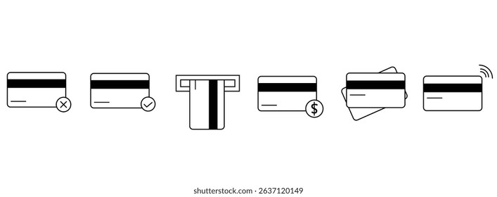Credit card icon set vector.