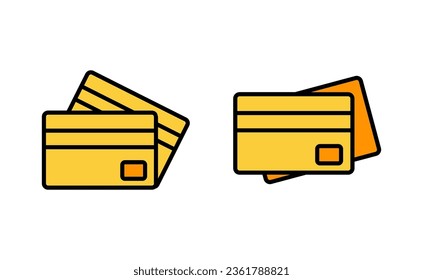 Credit card icon set for web and mobile app. Credit card payment sign and symbol