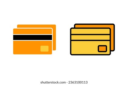 Credit card icon set for web and mobile app. Credit card payment sign and symbol