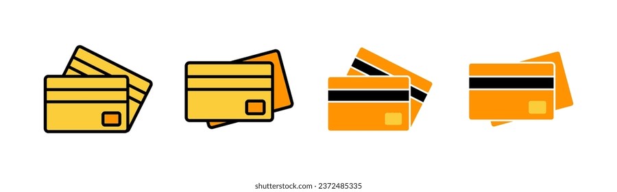 Icono de tarjeta de crédito para aplicación web y móvil. Signo de pago de tarjeta de crédito y símbolo