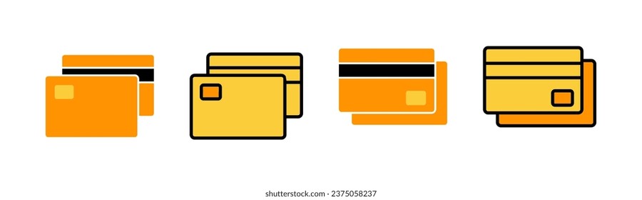 Credit card icon set for web and mobile app. Credit card payment sign and symbol