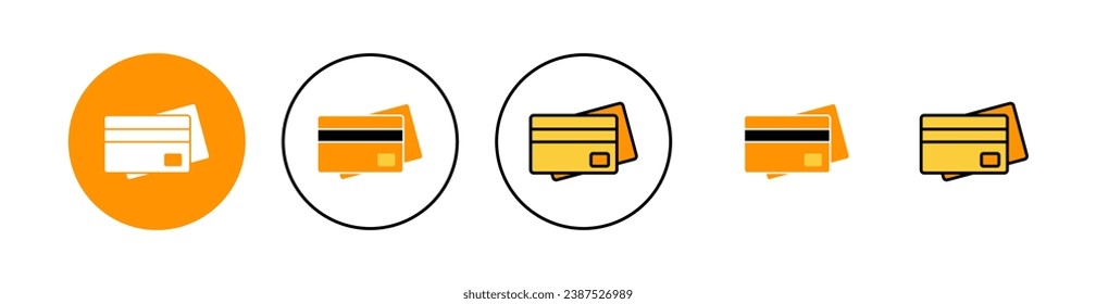 Credit card icon set for web and mobile app. Credit card payment sign and symbol