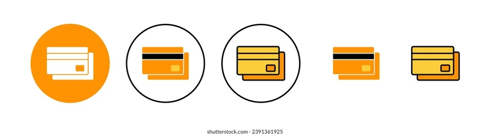 Icono de tarjeta de crédito para aplicación web y móvil. Signo de pago de tarjeta de crédito y símbolo