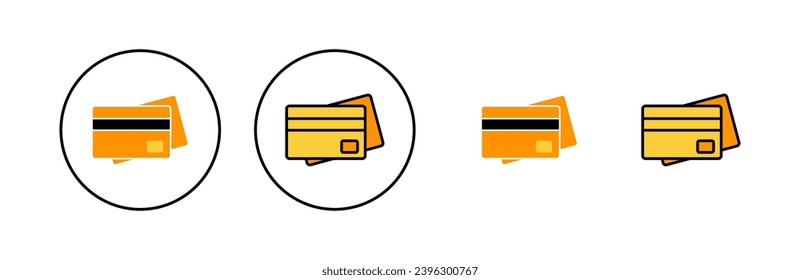 Credit card icon set for web and mobile app. Credit card payment sign and symbol