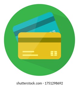 Credit Card Icon with shadow Vector flat design