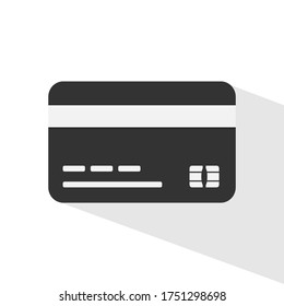 Icono de tarjeta de crédito con diseño plano de sombra Vector