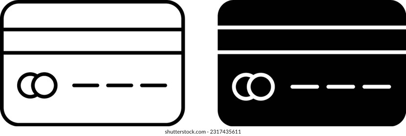 Credit card icon sheet, simple trendy flat style line and solid Isolated vector illustration on white background. For apps, logo, websites, symbol , UI, UX, graphic and web design. EPS 10.