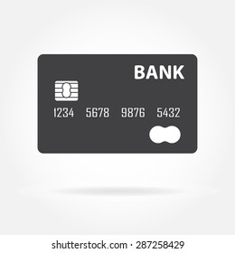 Credit card icon or sign isolated on white background. Vector illustration.