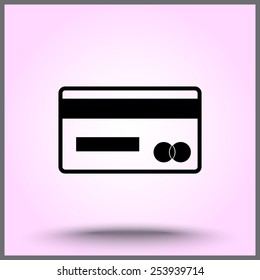Credit card icon sign icon, vector illustration. Flat design style 
