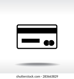 Credit card icon sign icon, vector illustration. Flat design style 