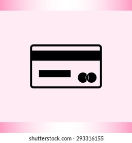 Credit card icon sign icon, vector illustration. Flat design style 