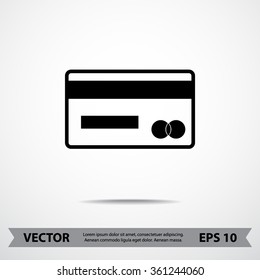 Credit card icon sign icon, vector illustration. Flat design style 