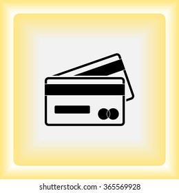 Credit card icon sign icon, vector illustration. Flat design style 