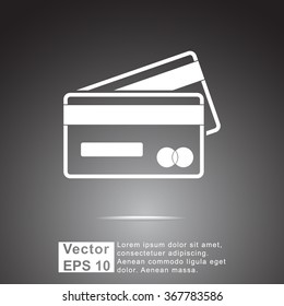 Credit card icon sign icon, vector illustration. Flat design style 