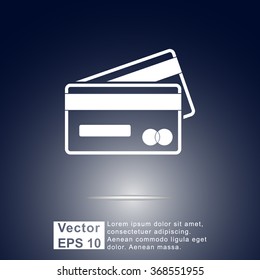 Credit card icon sign icon, vector illustration. Flat design style 