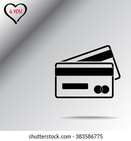 Credit card icon sign icon, vector illustration. Flat design style 