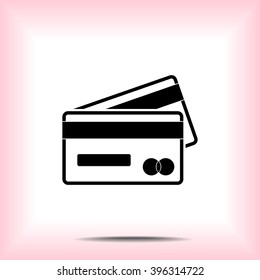 Credit card icon sign icon, vector illustration. Flat design style 