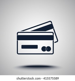 Credit card icon sign icon, vector illustration. Flat design style 