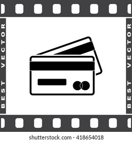 Credit card icon sign icon, vector illustration. Flat design style 