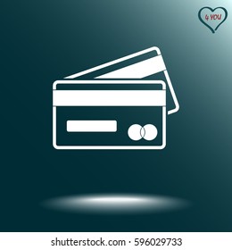 Credit card icon sign icon, vector illustration. Flat design style 