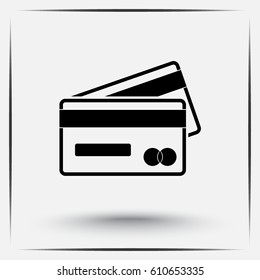 Credit card icon sign icon, vector illustration. Flat design style 
