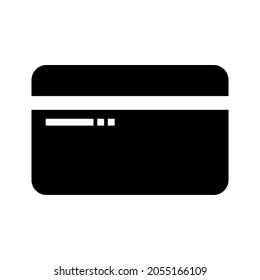 Credit card icon. Simple credit card icon from back view. High quality and suitable for your design. Flat design vector illustration, solid, silhouette.