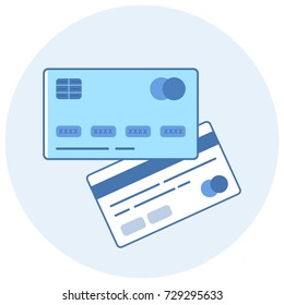 Credit card icon. Simple flat style vector illustration