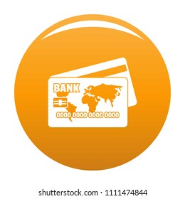 Credit card icon. Simple illustration of credit card vector icon for any design orange