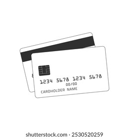 Credit Card icon in simple style. Plastic card template on white background. Business and finance concept. 