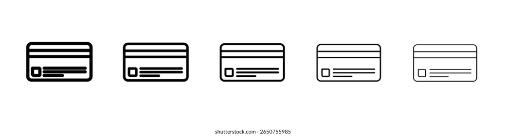 Credit Card Icon Single vector thin outline style sign