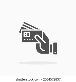 Credit Card icon. Solid or Glyph style. Vector illustration. Enjoy this icon for your project.