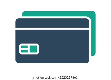 Credit card icon. solid icon style. icon related to bill and payment. business elements vector illustration