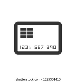 Credit card icon in thick outline style. Black and white monochrome vector illustration.