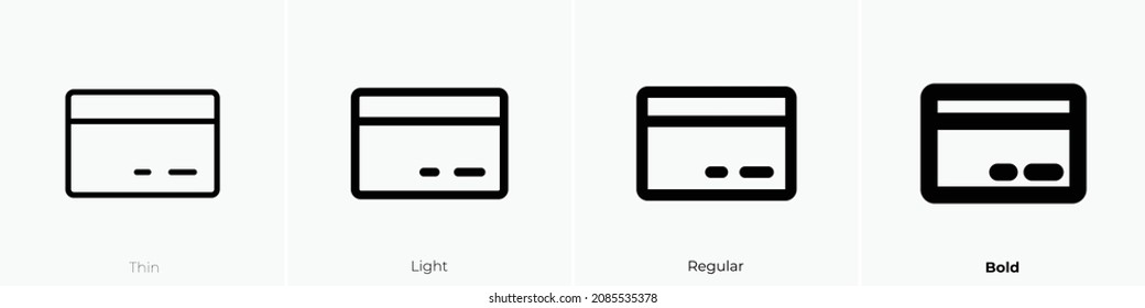 Kreditkartensymbol. Thin, hellrosa und feines Design einzeln auf weißem Hintergrund