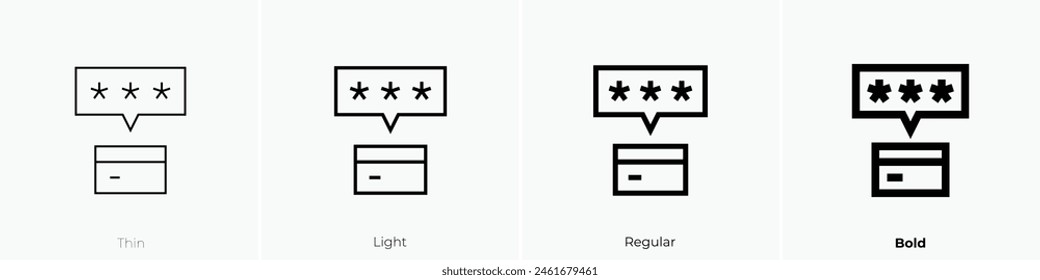 icono de tarjeta de crédito. Diseño de estilo fino, ligero, regular y audaz aislado sobre fondo blanco