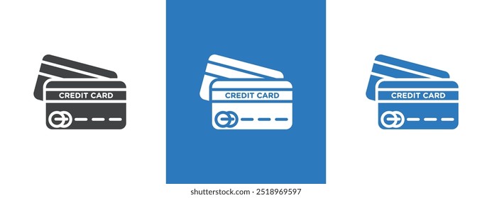 Credit card icon thin line illustration