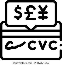 credit card icon. Thin Linear Style Design Isolated On White Background