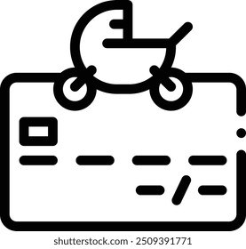 credit card icon. Thin Linear Style Design Isolated On White Background