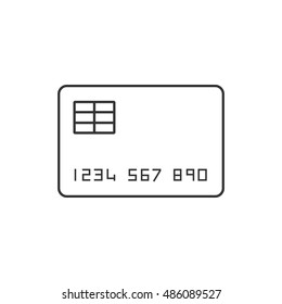 Credit Card Icon In Thin Outline Style. Money Buying Shopping Sale