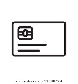 Credit card icon in trendy outline style design. Vector graphic illustration. Credit card icon for website design, logo, app, and ui. Editable vector stroke. EPS 10.