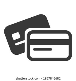 Credit card icon two cards on top of each other simple style vector eps