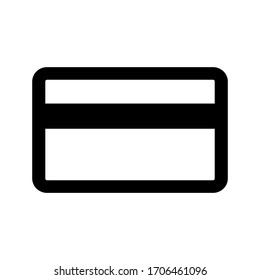 Icono de tarjeta de crédito diseño de estilo plano aislado en fondo blanco.
