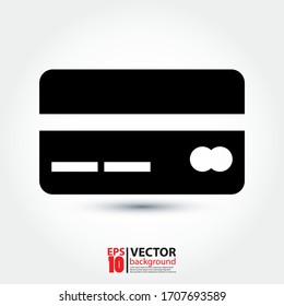 Diseño vectorial de icono de tarjeta de crédito en plano. Ilustración vectorial Eps 10.